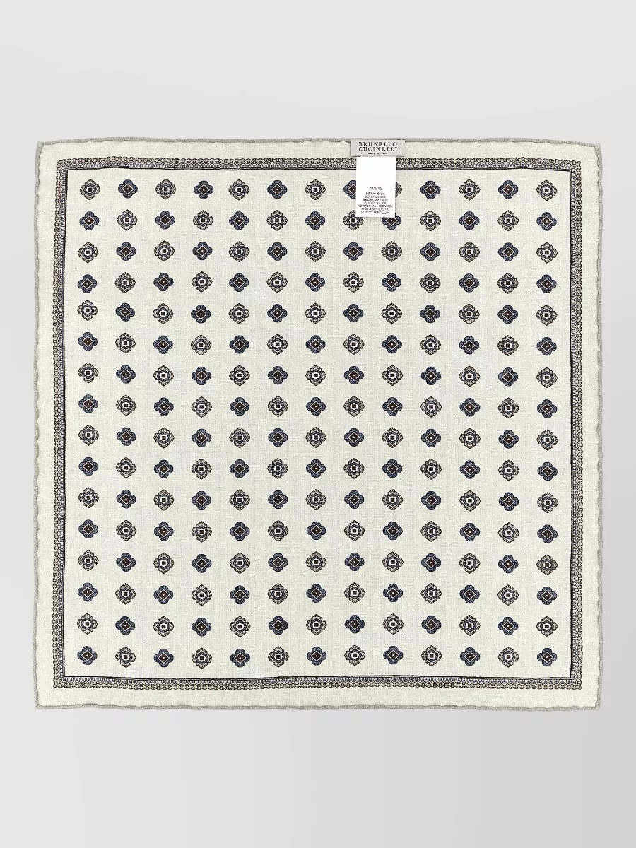 Brunello Cucinelli silk double-sided patterned pocket square
