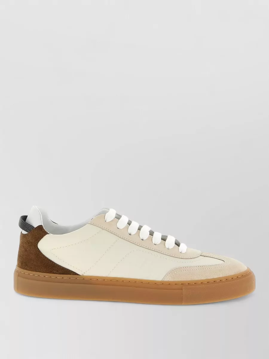 Brunello Cucinelli Loop Detail Low Top Sneakers Contrast Heel