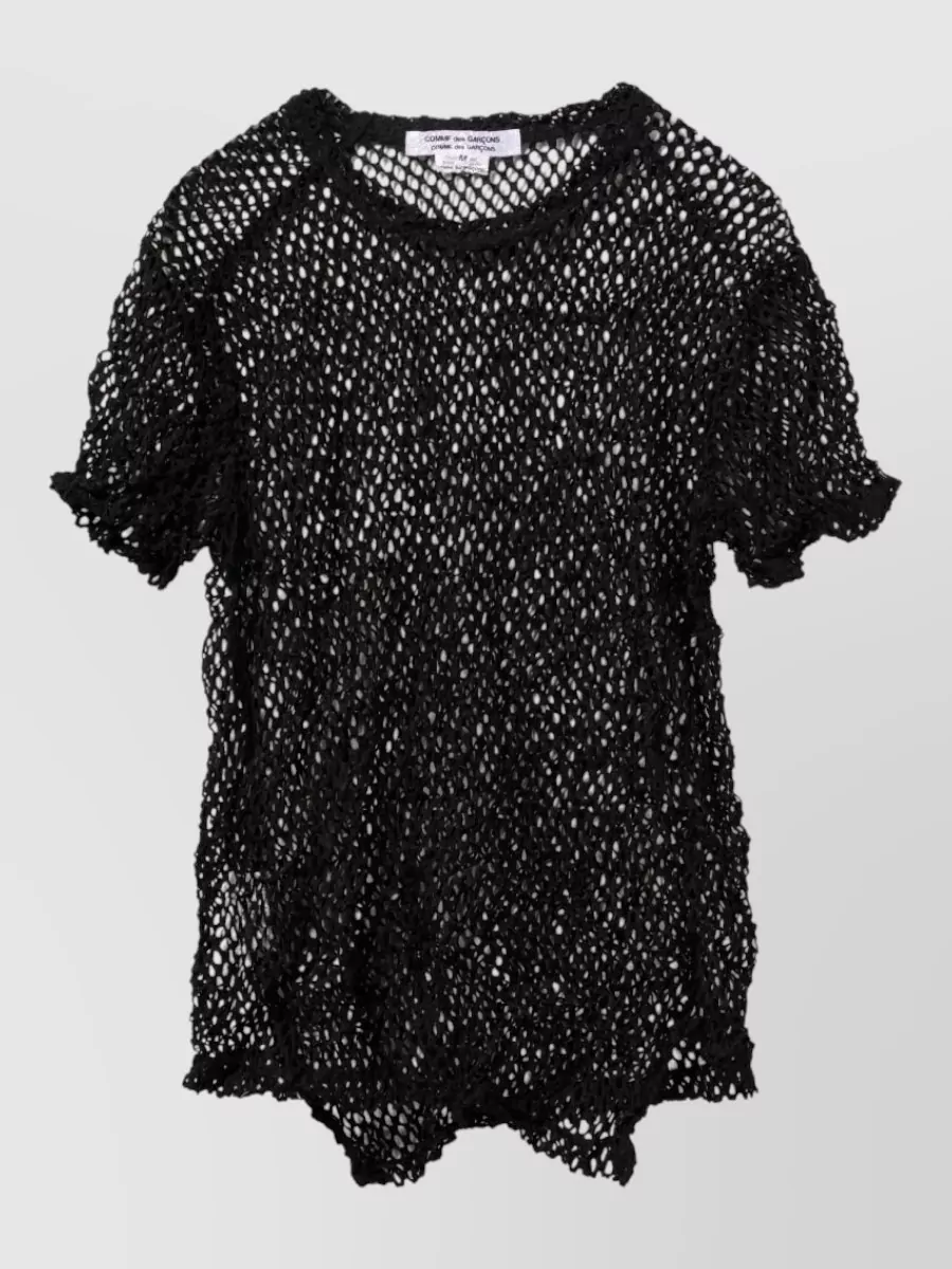 Comme Comme Layered Mesh Knit T Shirt Textured