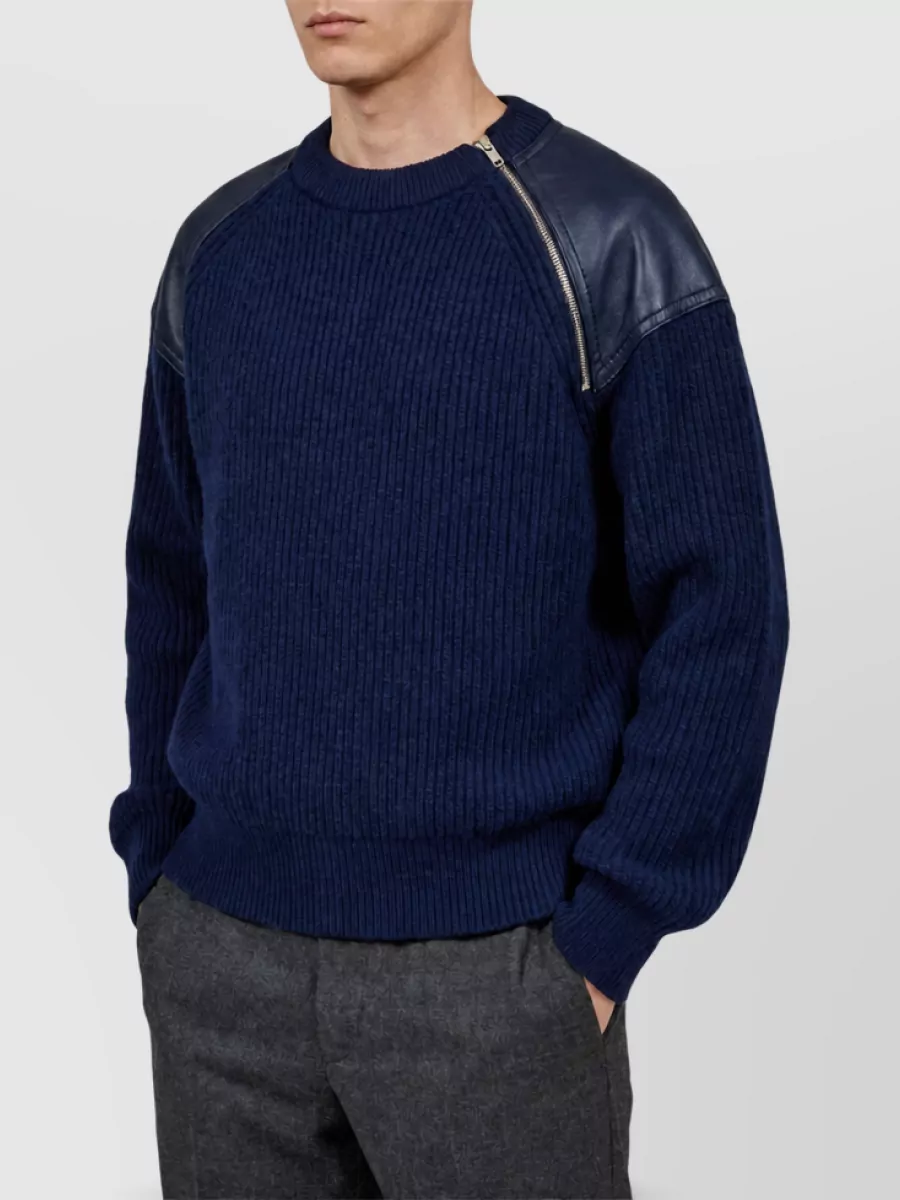 Bottega Veneta Cashmere Wool Ribbed Crew Neck Sweater