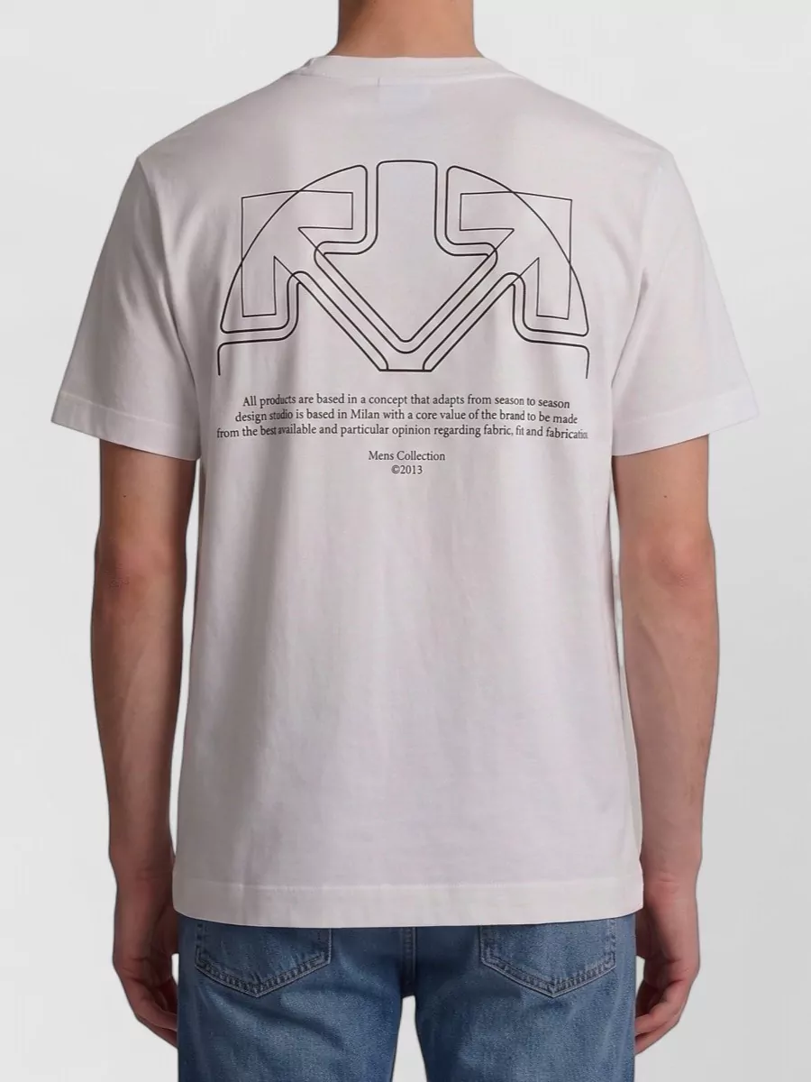 Off-White Ribbed Cotton Logo Print T-Shirt