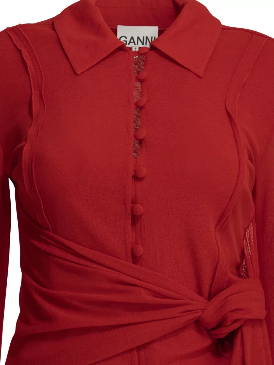 Ganni Buttoned Polo Shirt