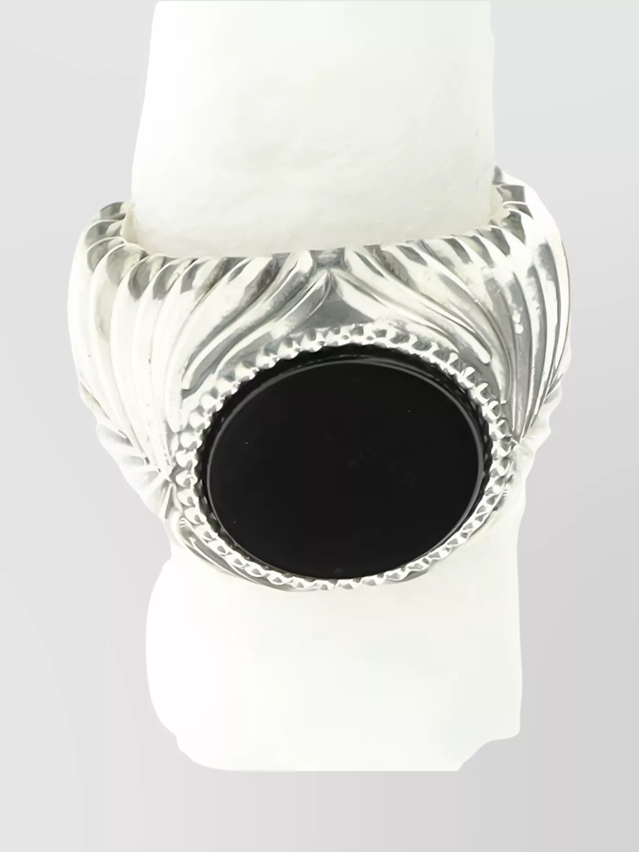 Shop Emanuele Bicocchi Wide Band Textured Stone Ring