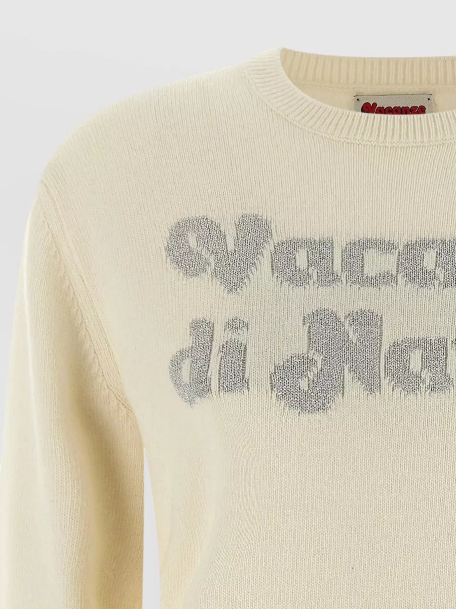 Mc2 Saint Barth Cashmere Wool Logo-Jacquard Crew-Neck Jumper