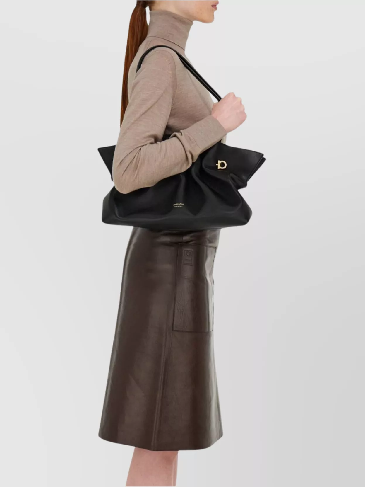 Ferragamo Medium Leather Tote Bag