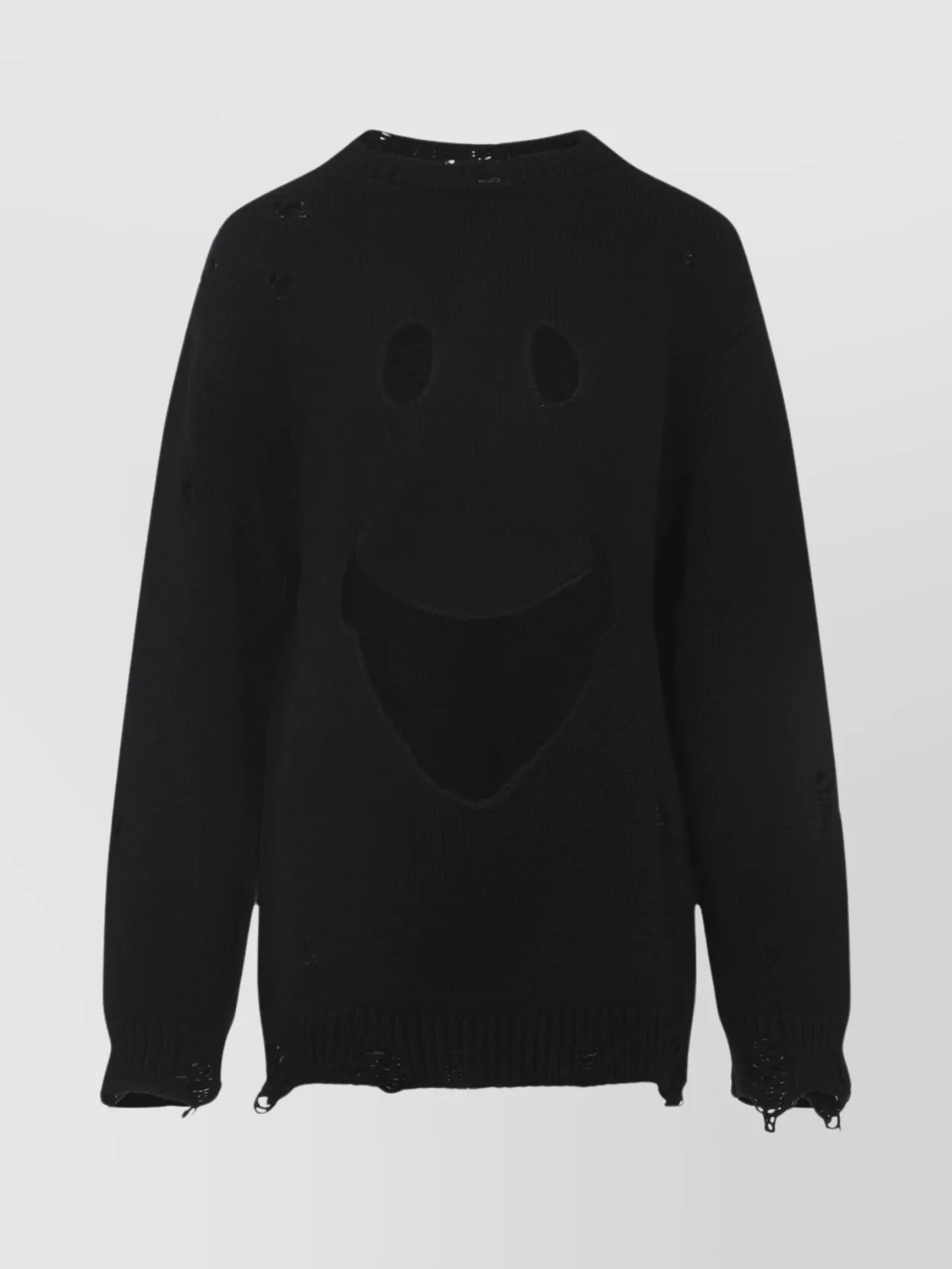 Moschino Oversized Pullover In Carved Wool In Black
