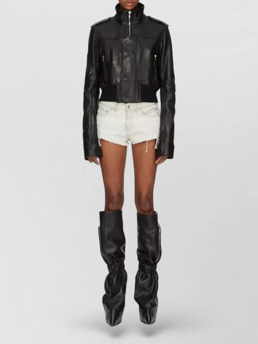 Rick Owens denim mid-rise straight-leg cutoff shorts
