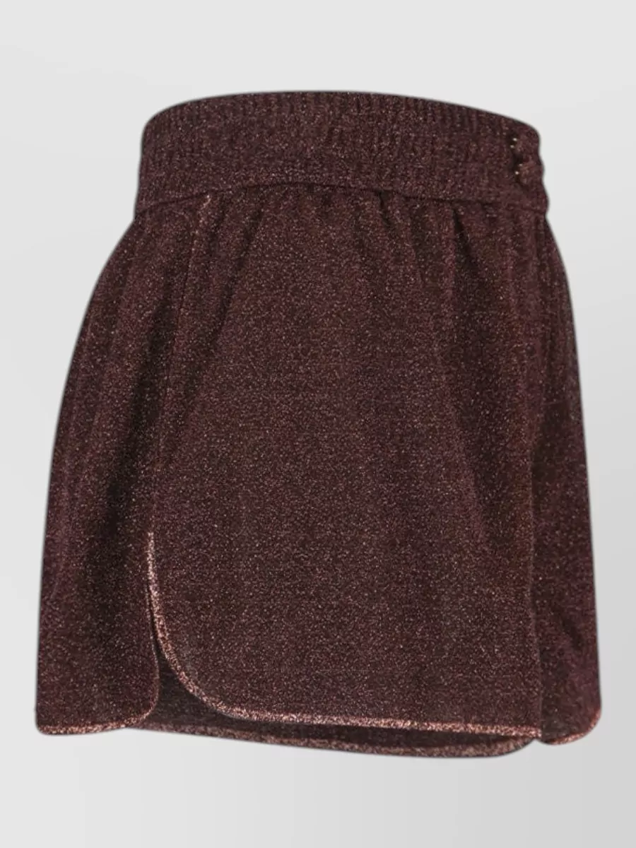 Oséree Straight Trousers Button Detail Glitter Finish