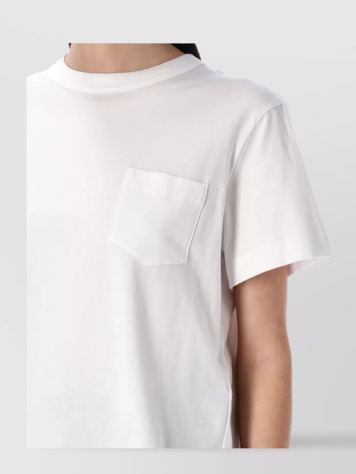 Shop Sacai Cotton Satin T-shirt With Sheer Back Panel