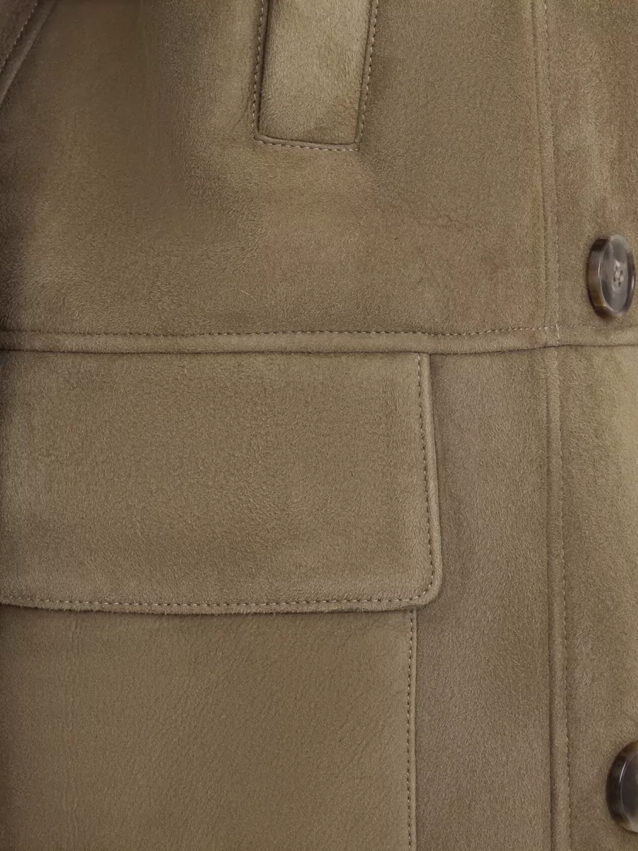 Yves Salomon Shearling Double-Breasted Short Coat