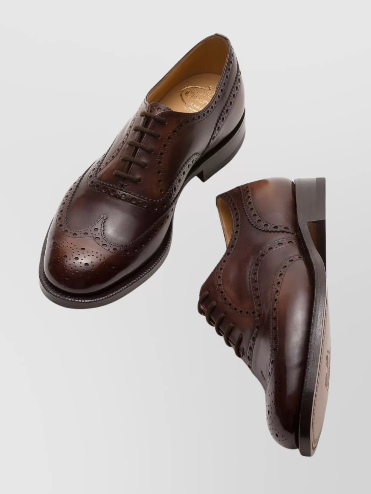 Church's Almond Toe Leather Sole Brogue Detailing