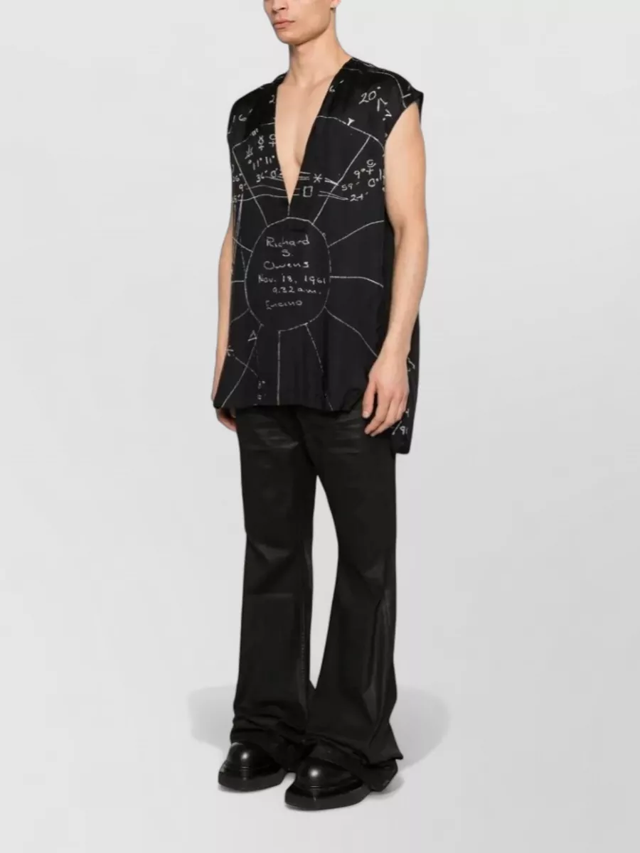 Rick Owens Graphic Print V-Neck Sleeveless Top