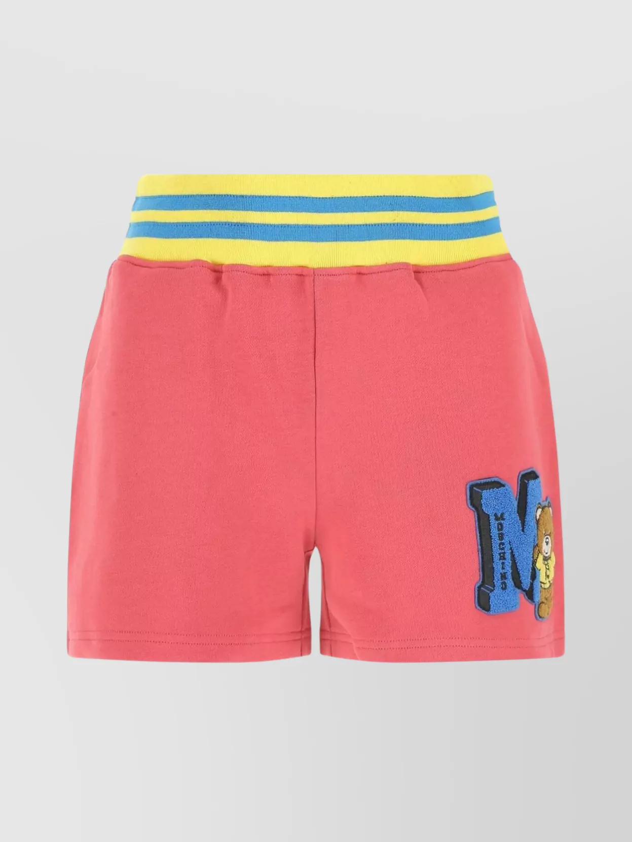 Shop Moschino Cotton Shorts With Stretch Waistband And Striped Detail