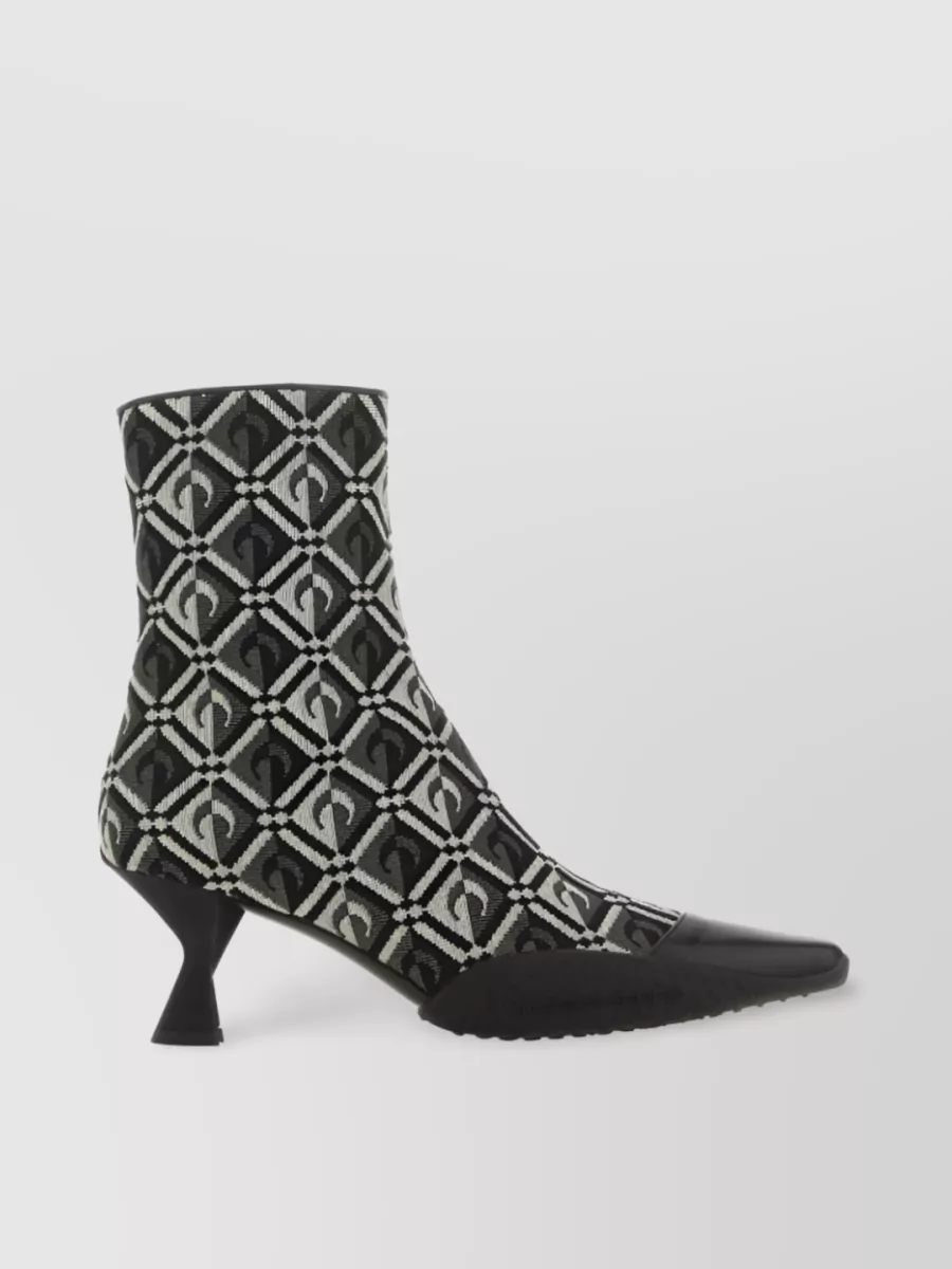 Shop Marine Serre Moon Diamant Canvas Ankle Boots In Black