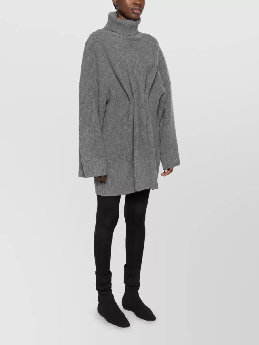 The Frankie Shop Ribbed-Knit Oversized Roll-Neck Wool Jumper