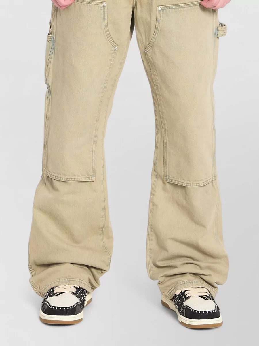 Amiri Denim Mid-Rise Wide-Leg Carpenter Jeans