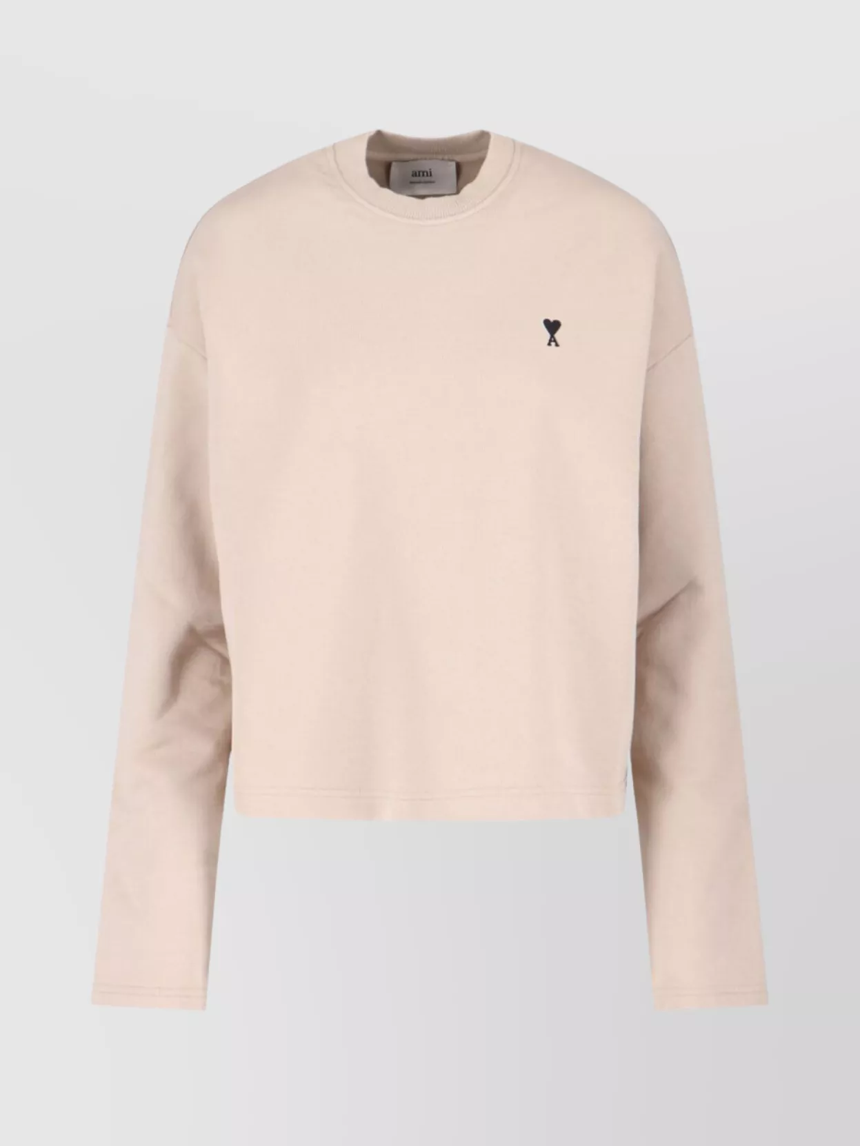 Ami Alexandre Mattiussi Ribbed Knitwear Sweater With Long Sleeves In Neutral