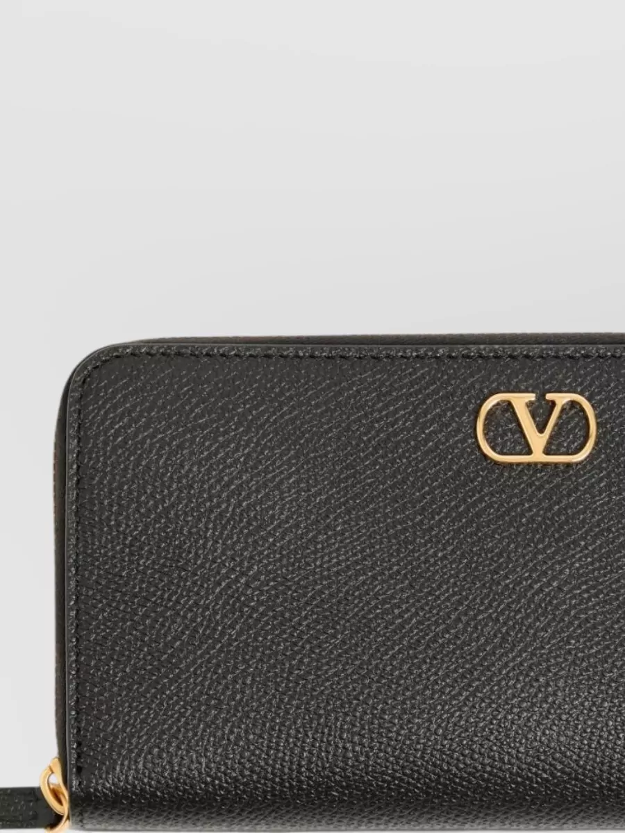 Valentino Garavani Leather Zip Around Wallet