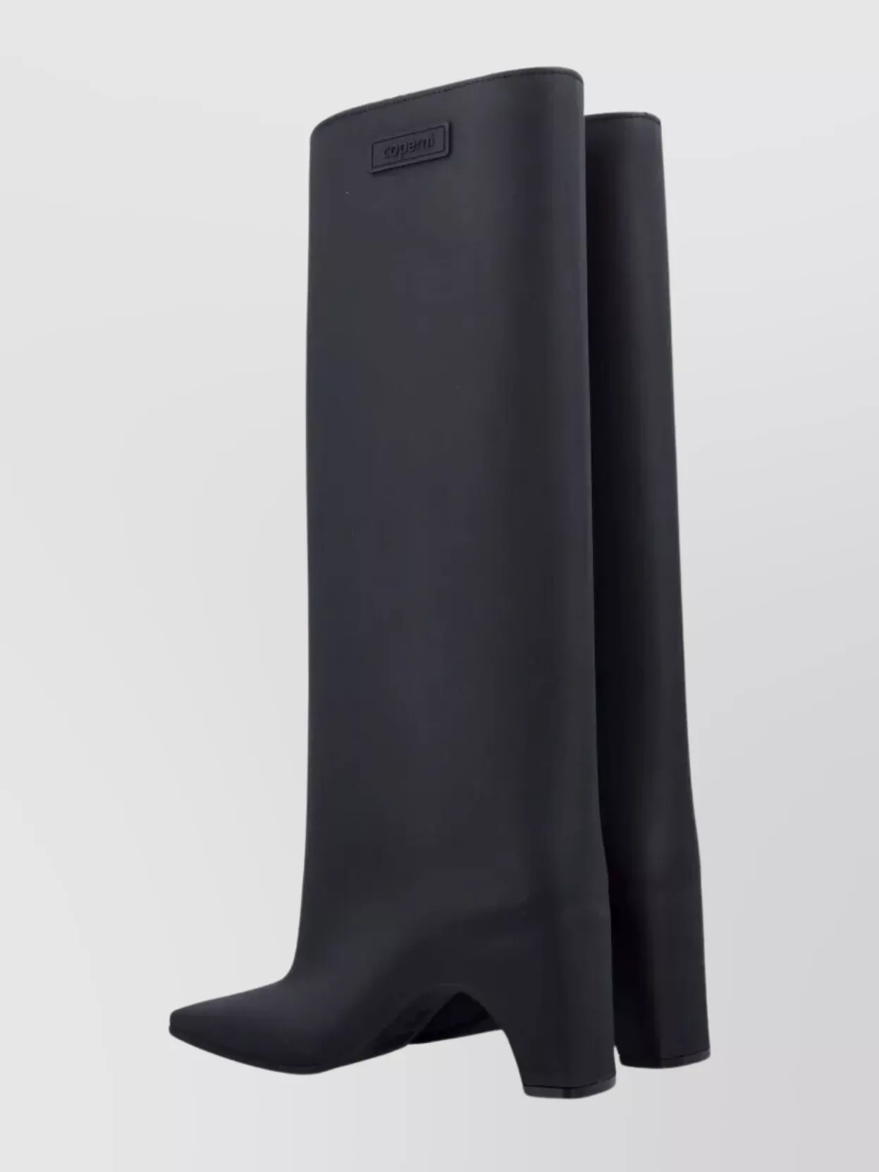 Coperni Knee Length Pointed Toe Rubber Boot In Blue