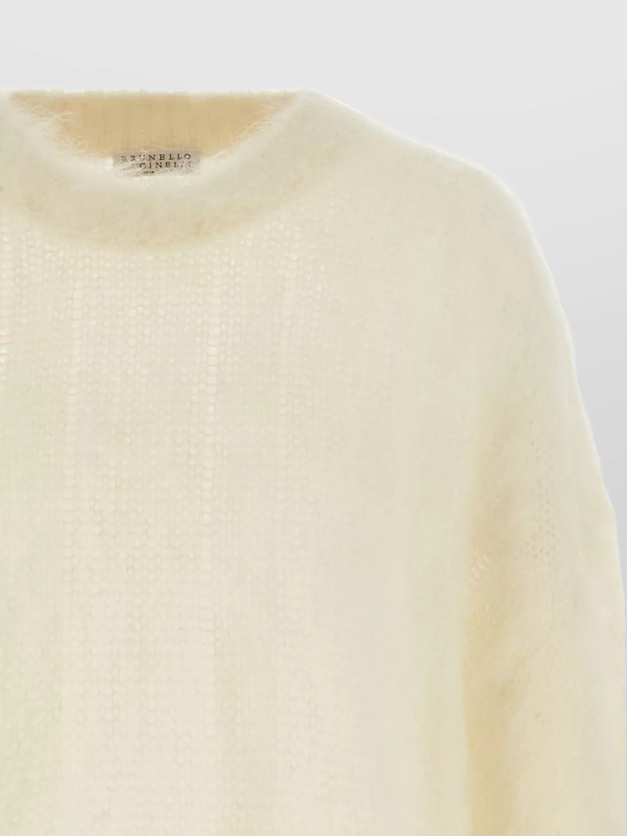 Brunello Cucinelli Luxurious Mohair Silk Long Sleeve Knit In Yellow