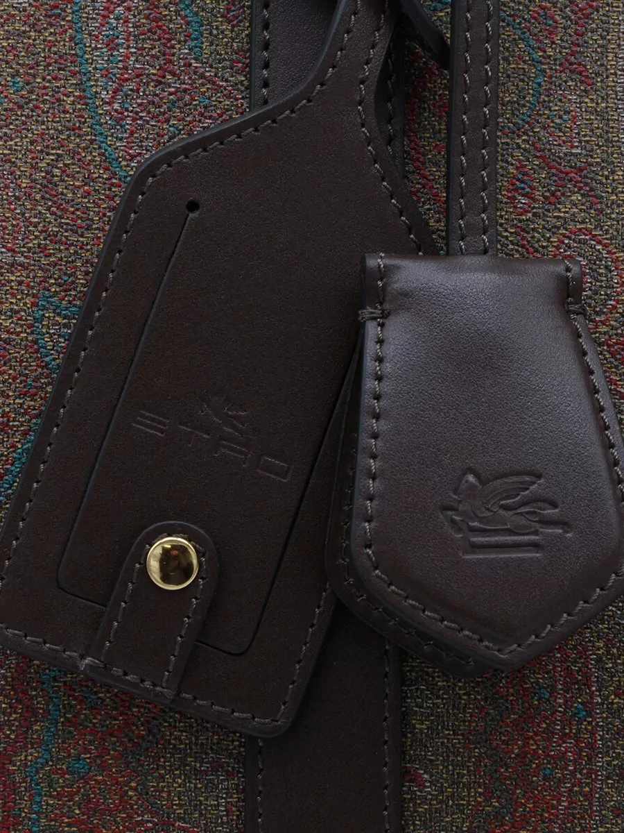 Etro Paisley Travel Bag Leather Trim Tag