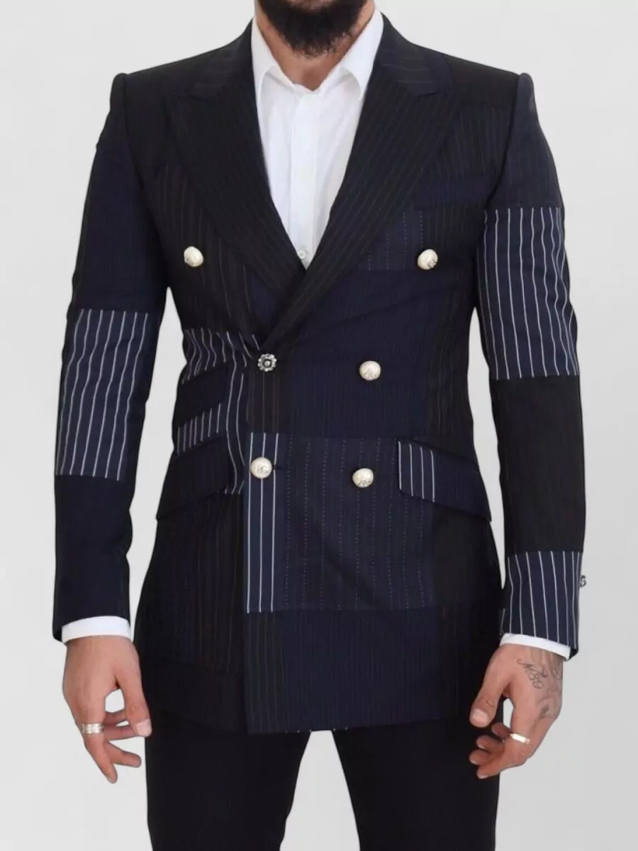Dolce&Gabbana silk patchwork double-breasted blazer