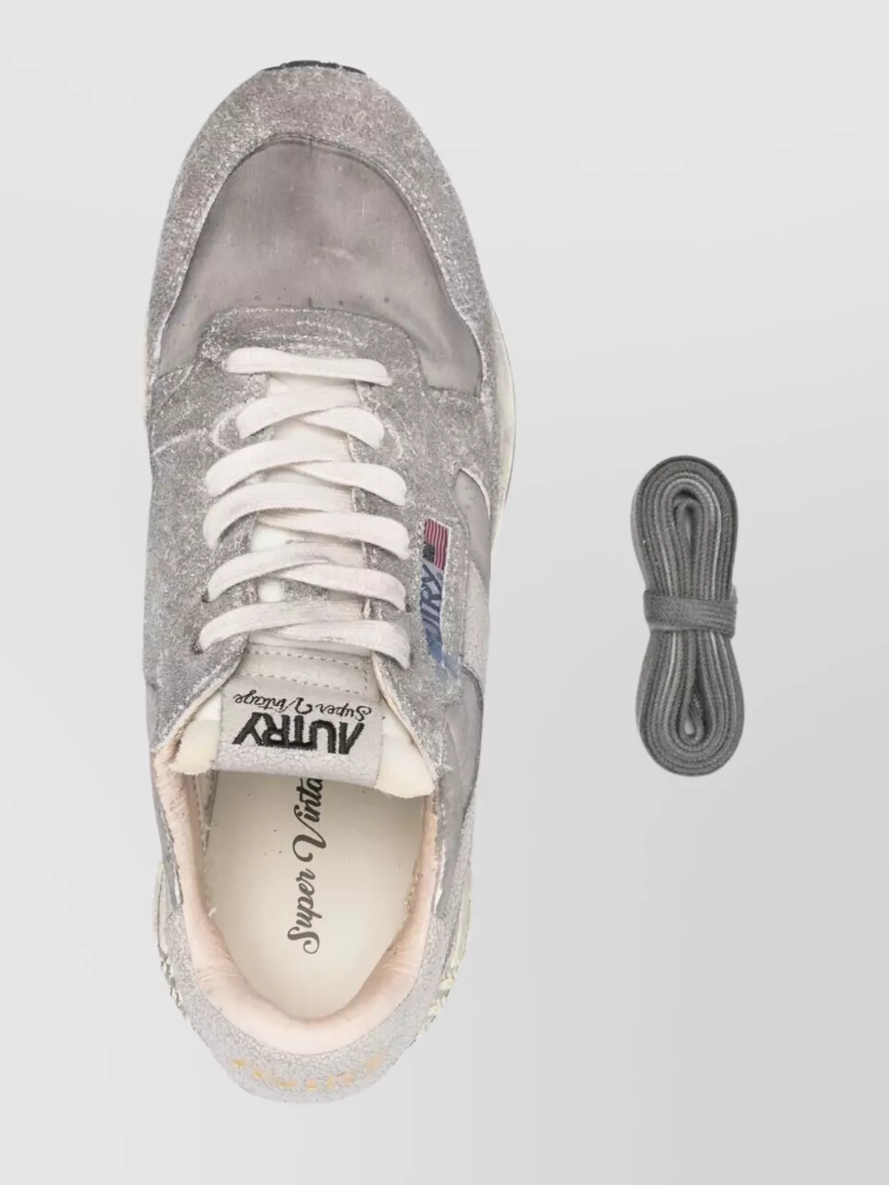 Autry Low Top Nylon Sneakers With Textured Finish In Gray