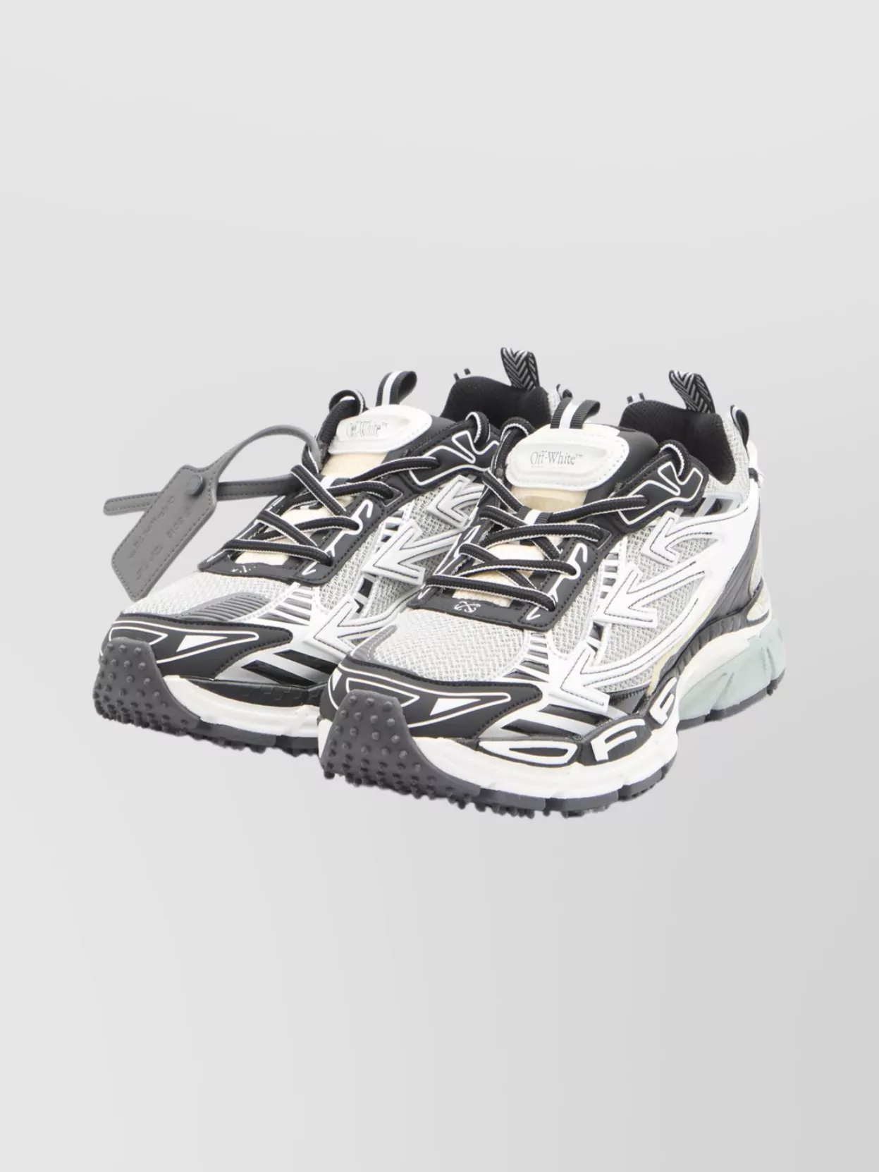 Off-White Sneakers With Detachable Zip Tie And Mesh