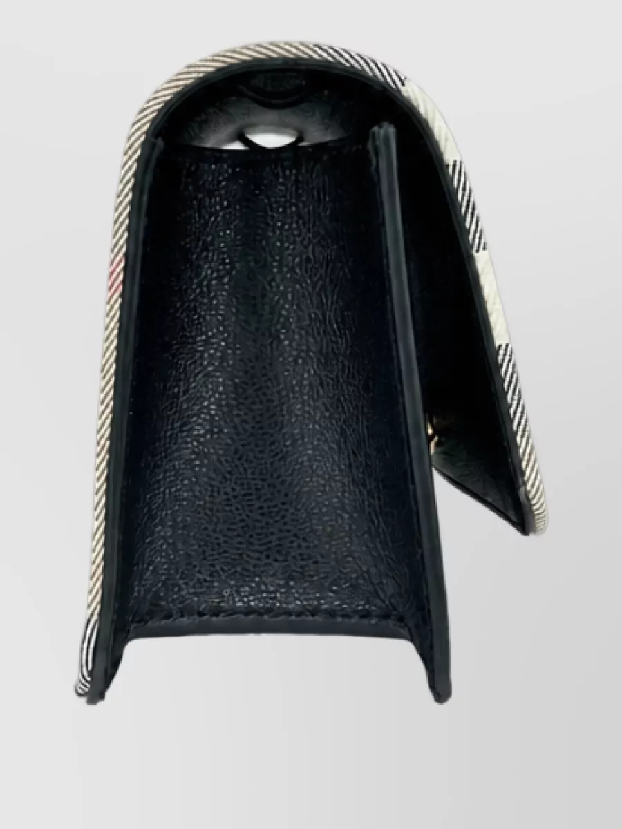 Burberry Small Leather Check Clutch Bag