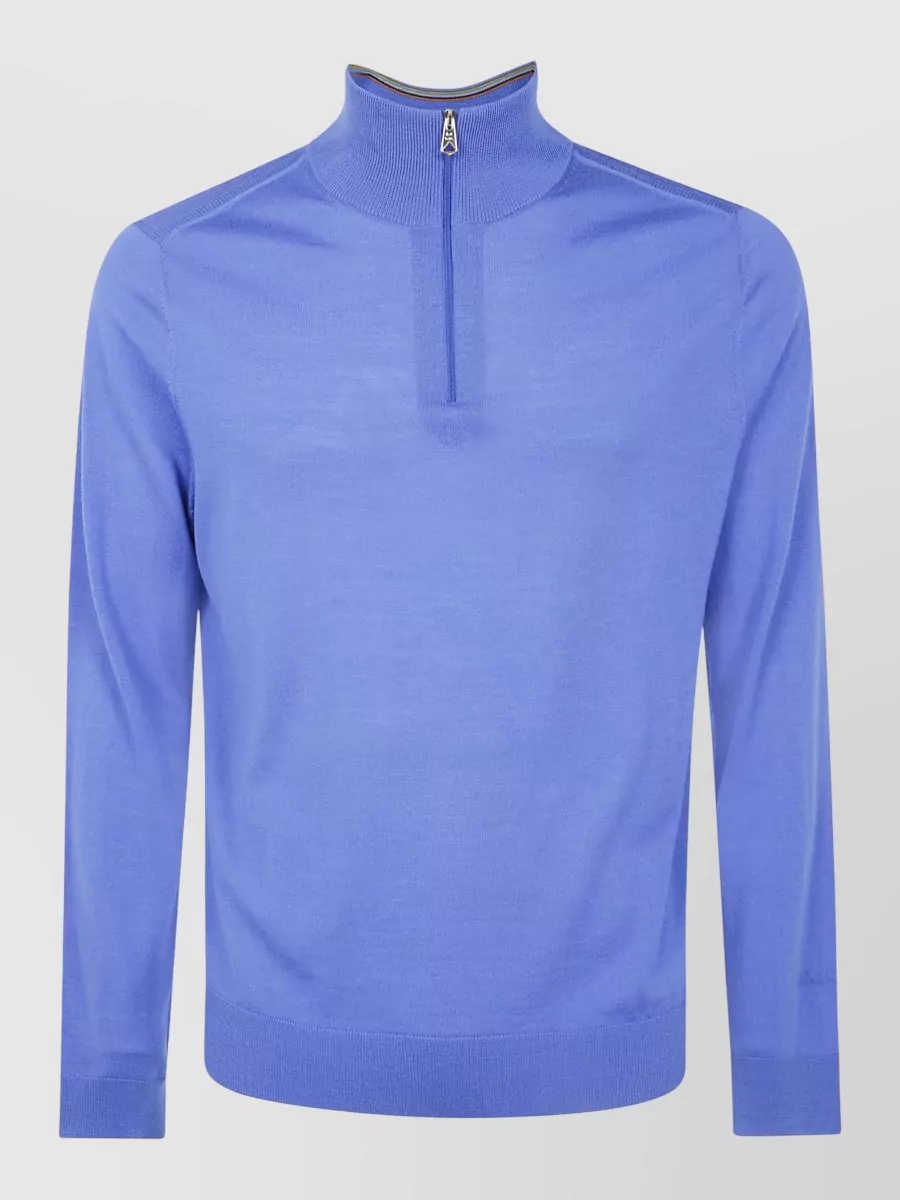 Paul Smith merino wool zip neck sweater