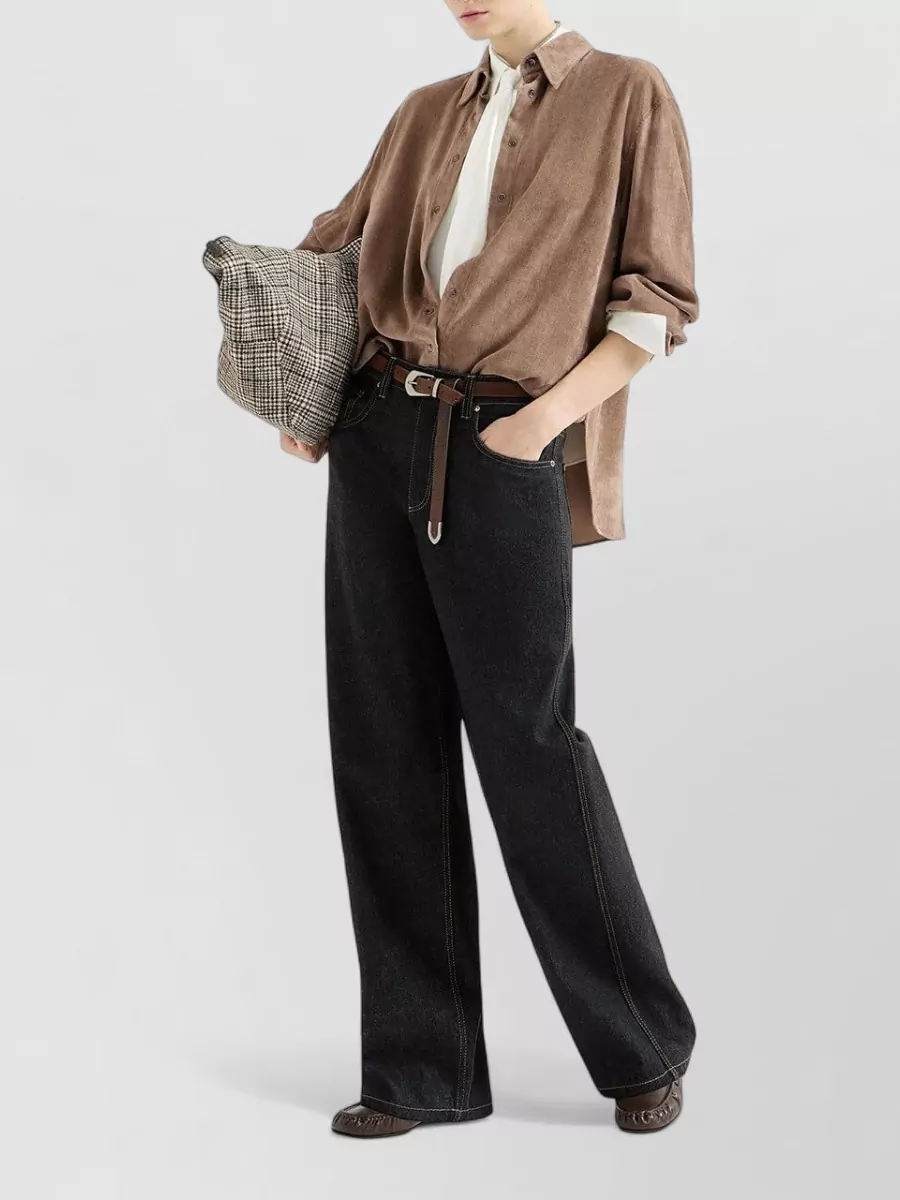 Brunello Cucinelli Denim Loose Barrel Jeans
