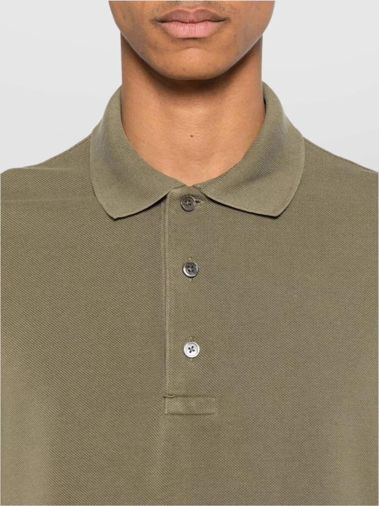 Tom Ford Ribbed Collar Polo Shirt With Side Slits