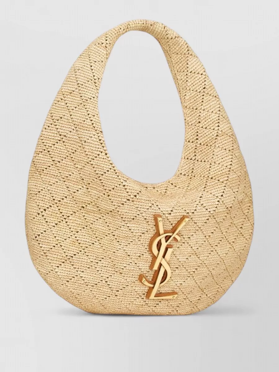 Saint Laurent Icare Raffia Shoulder Bag