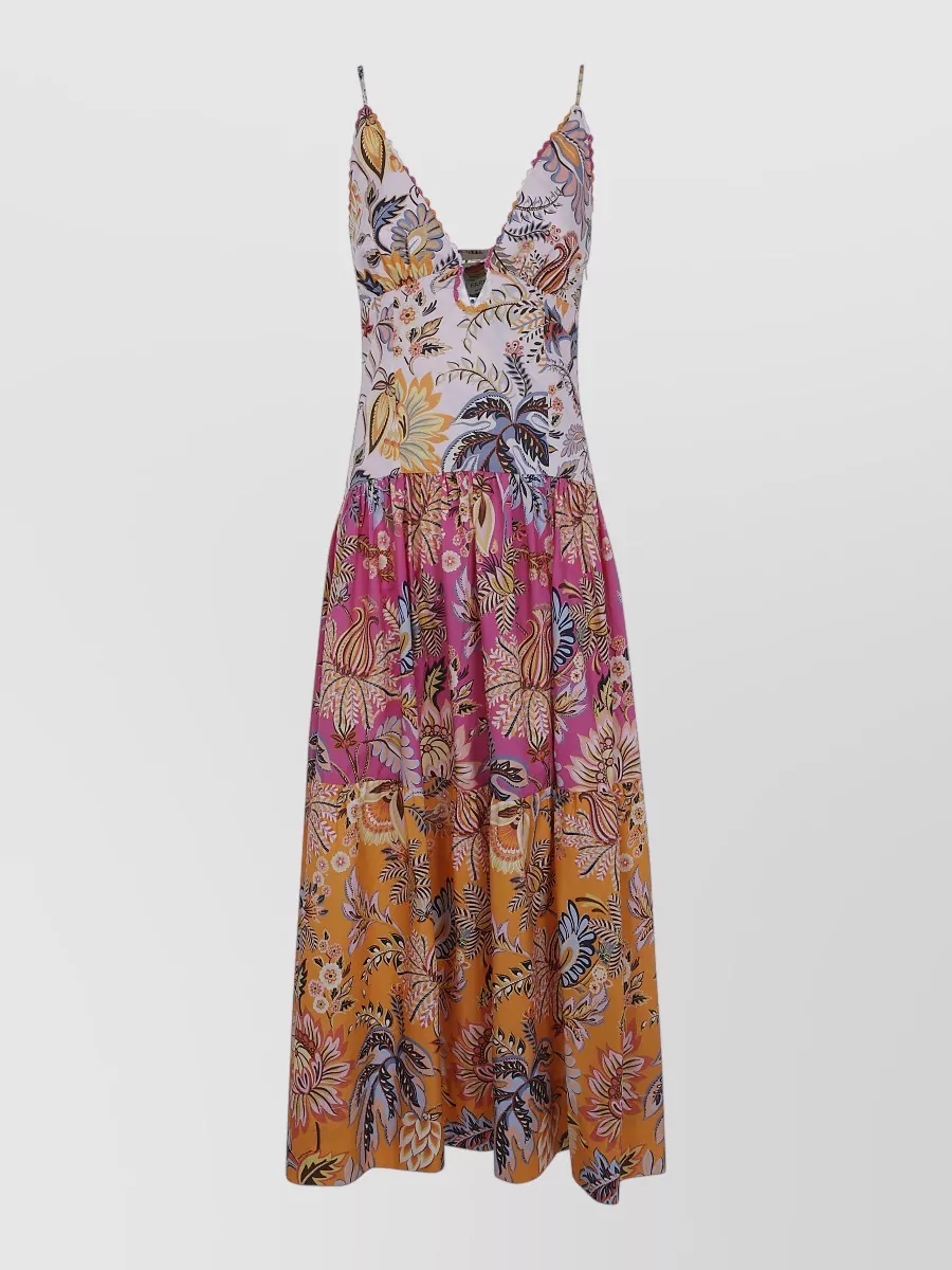 Farm Rio cotton floral-print sleeveless midi dress