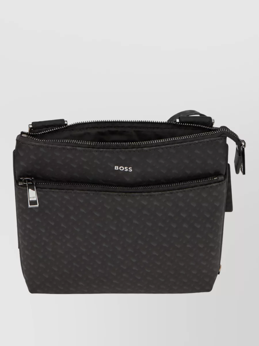 Boss Calfskin Monogram Crossbody Bag