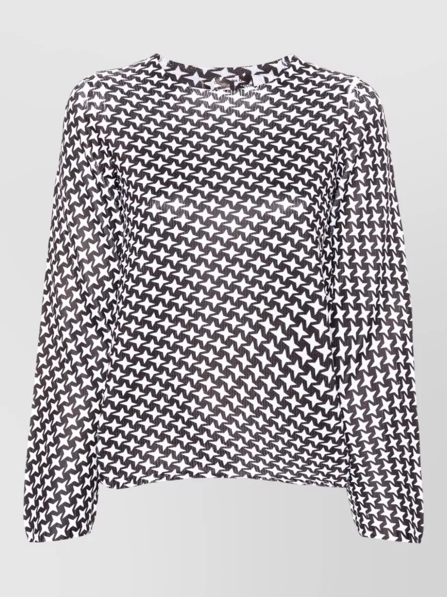 Comme Comme Geometric Star Print Long Sleeve Top