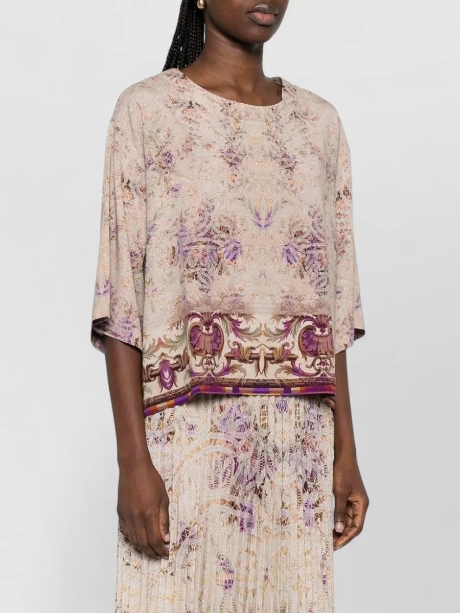 Pierre Louise Mascia Silk Blouse Paisley Pattern Relaxed Fit