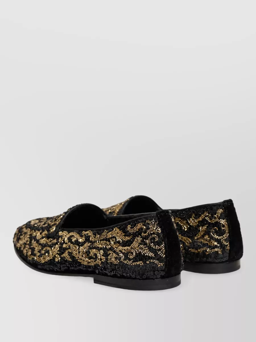 Dolce&Gabbana Leather Embellished Slippers