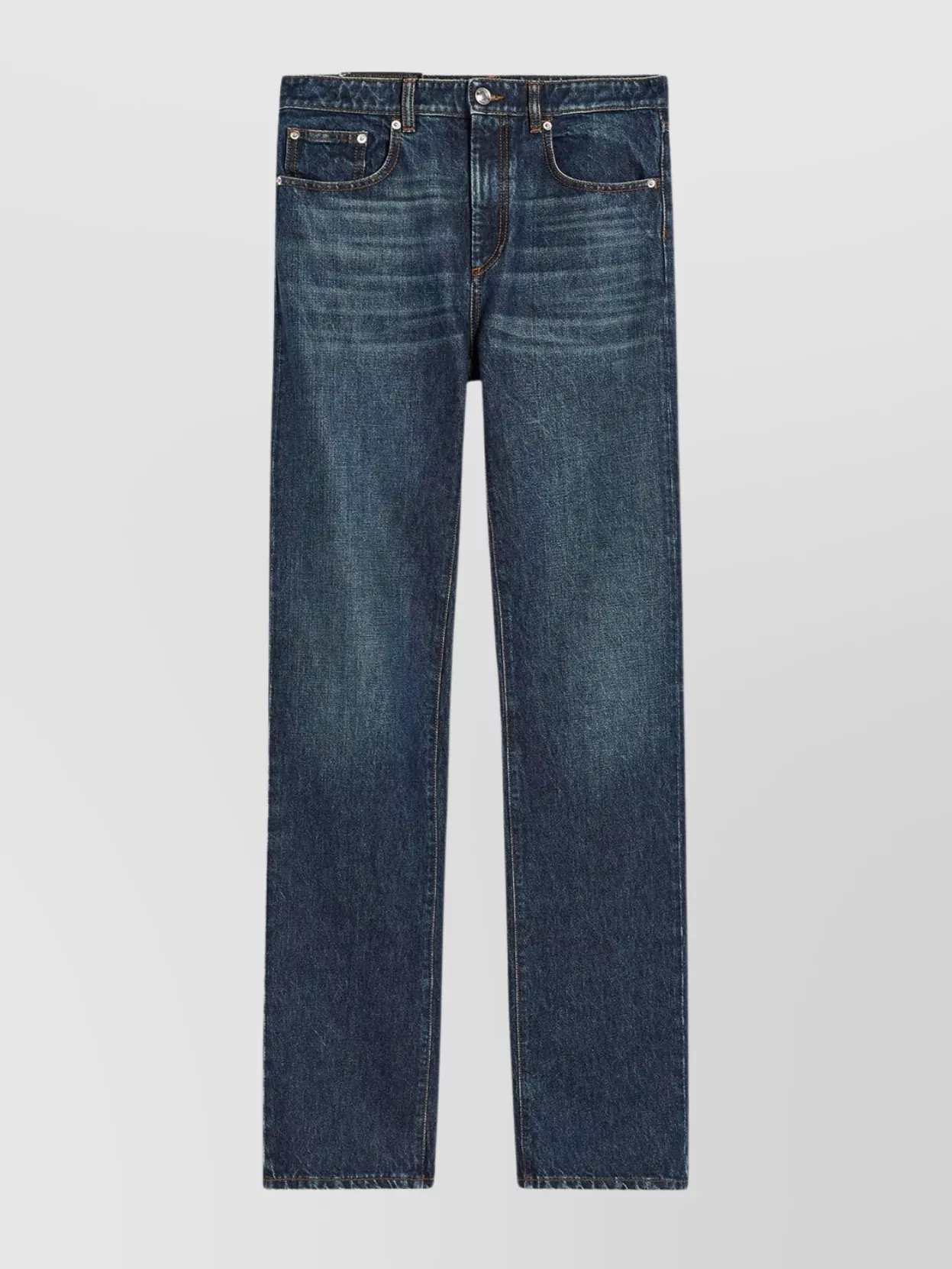 Shop Sportmax Faded Wide Leg Denim With Contrast Stitching