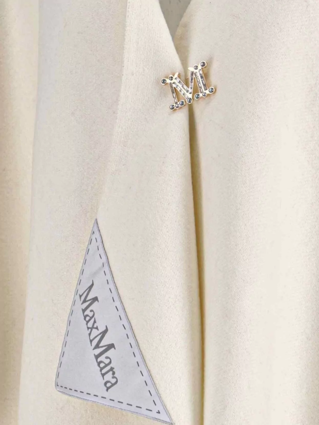 Max Mara Cape Style Embellished Clasp Wide Sleeves