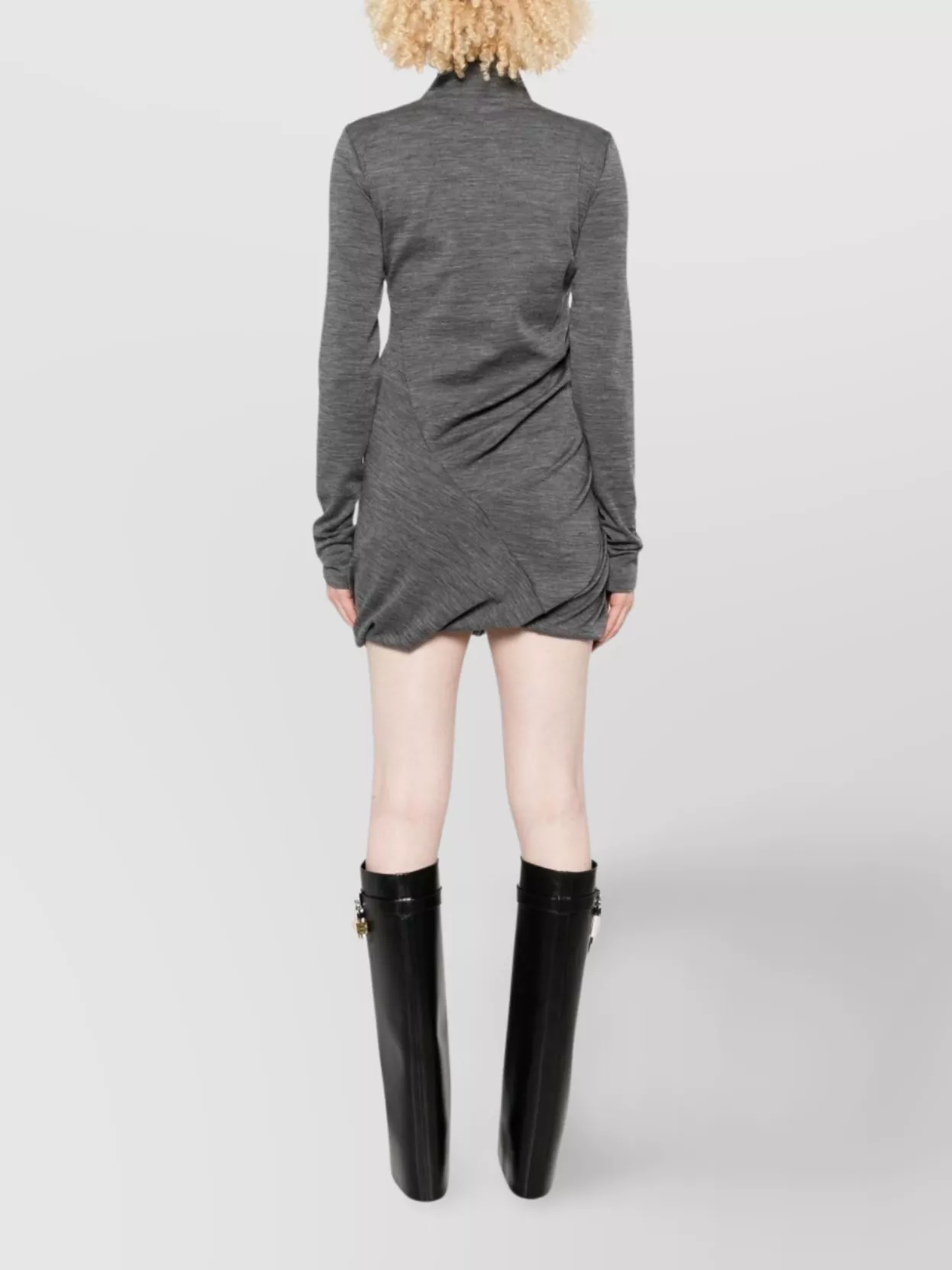 Sportmax High-Neck Mini Dress Puffed Hem
