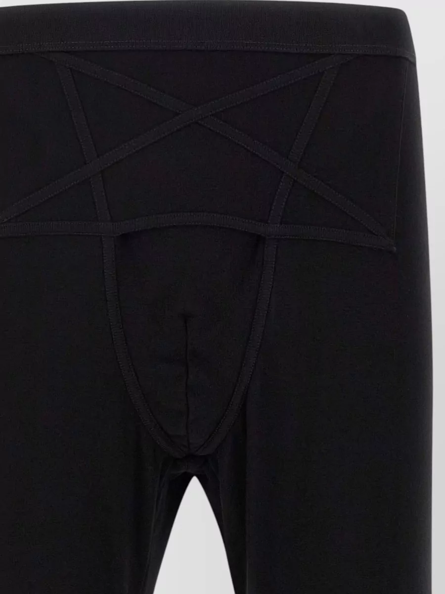 Rick Owens Thermal Knit Trousers Elastic Waist Rib Cuffs