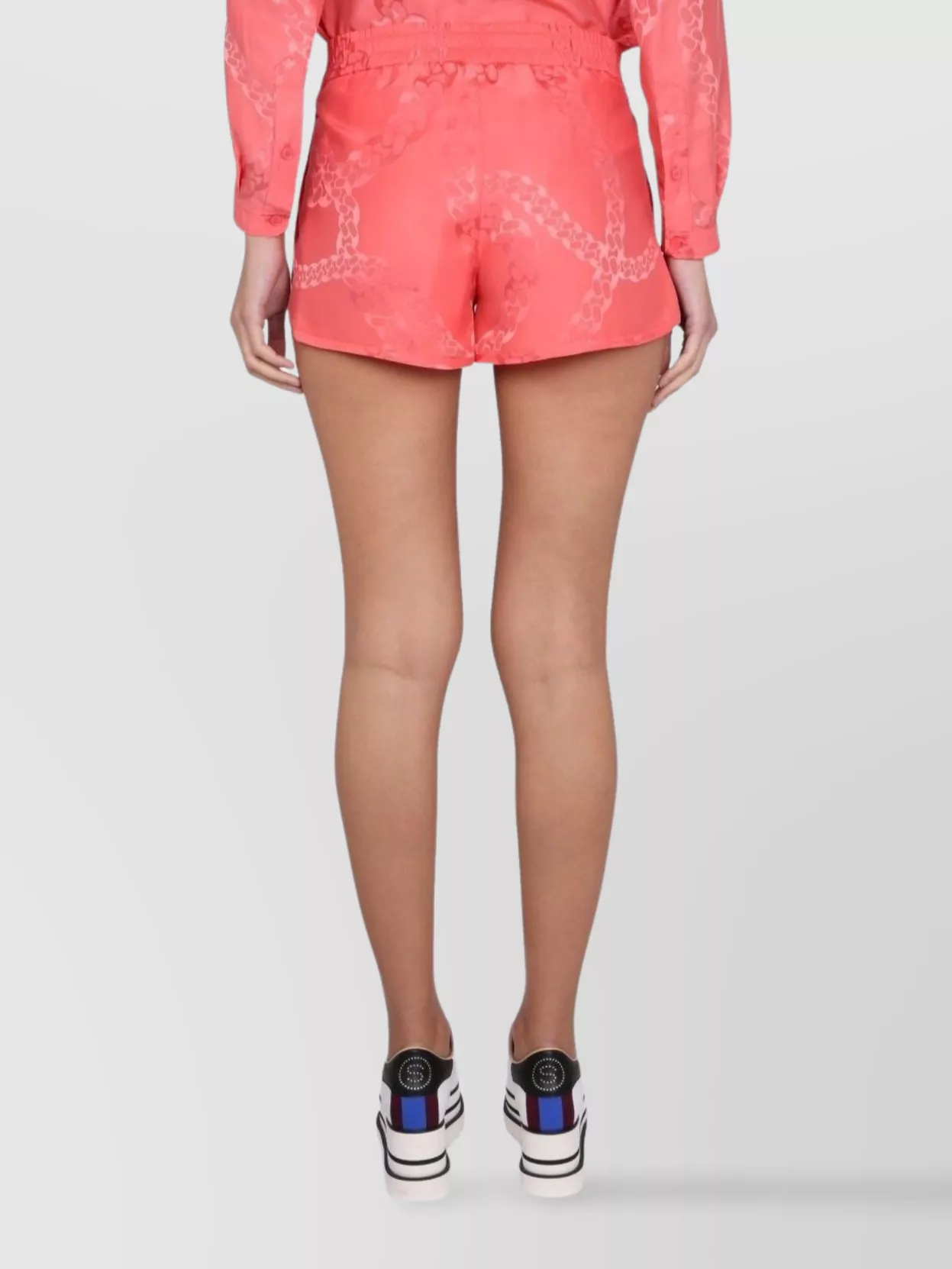 Stella Mccartney Printed Chain Elastic Waistband Shorts