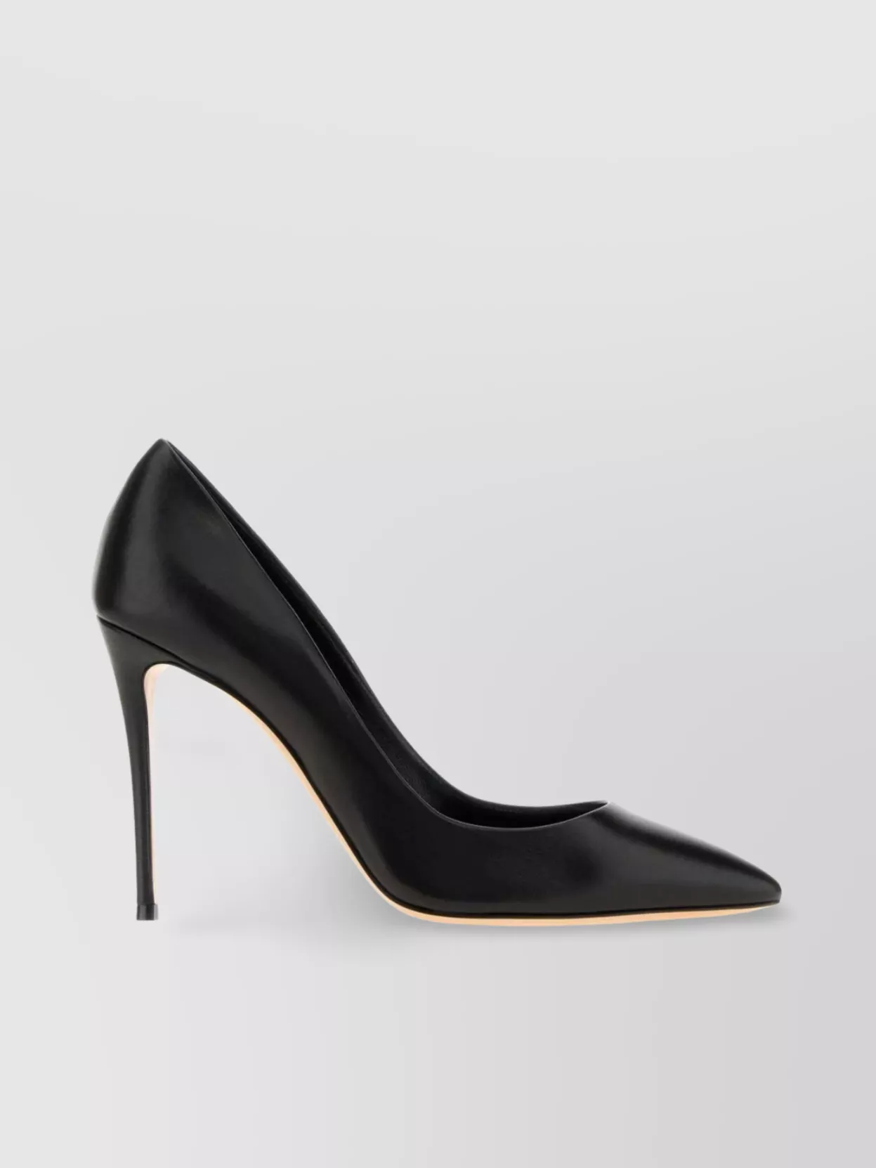 Casadei Julia Leather Pumps Toe Stiletto Heel In Black