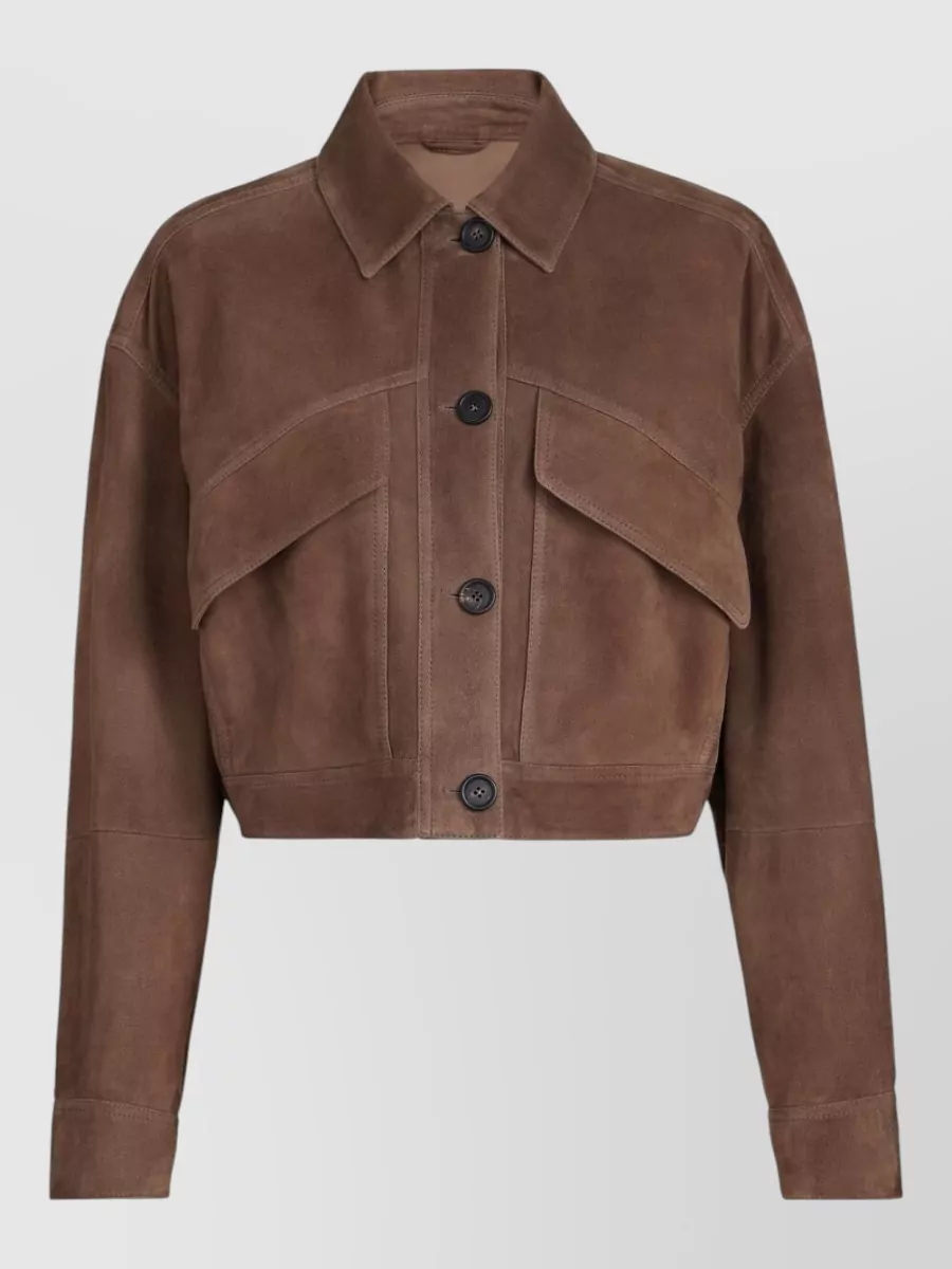 Brunello Cucinelli Leather Oversized Coat