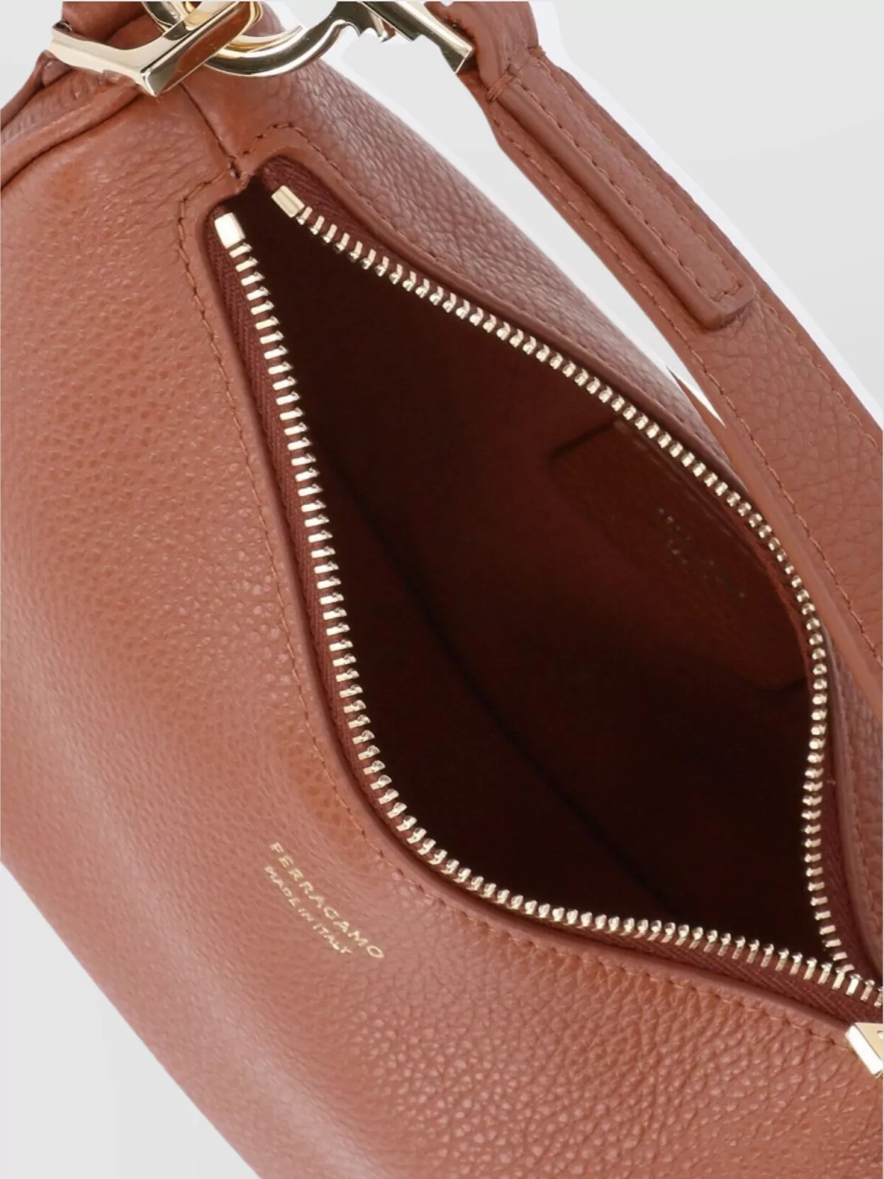 Ferragamo Curved Top Handle Shoulder Bag