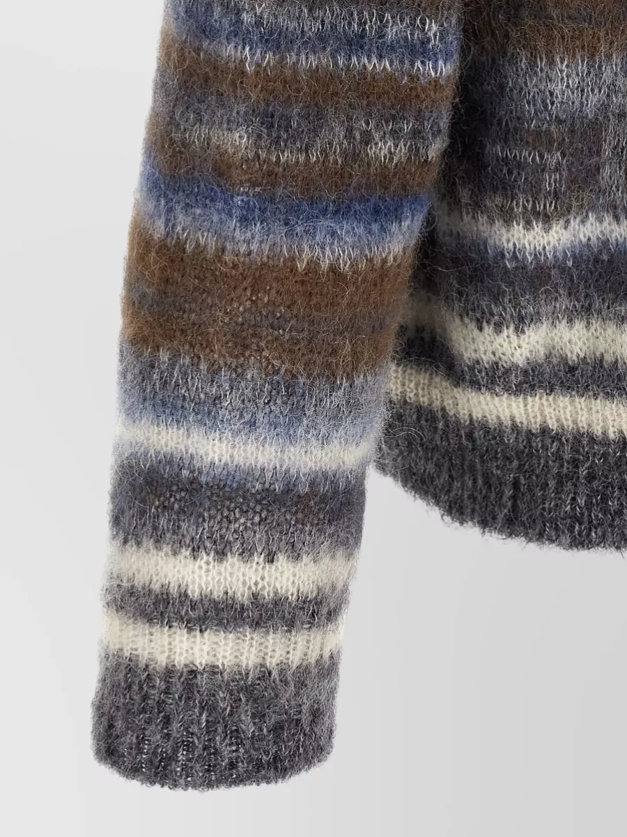Isabel Marant Virgin Wool Striped Crew Neck Sweater