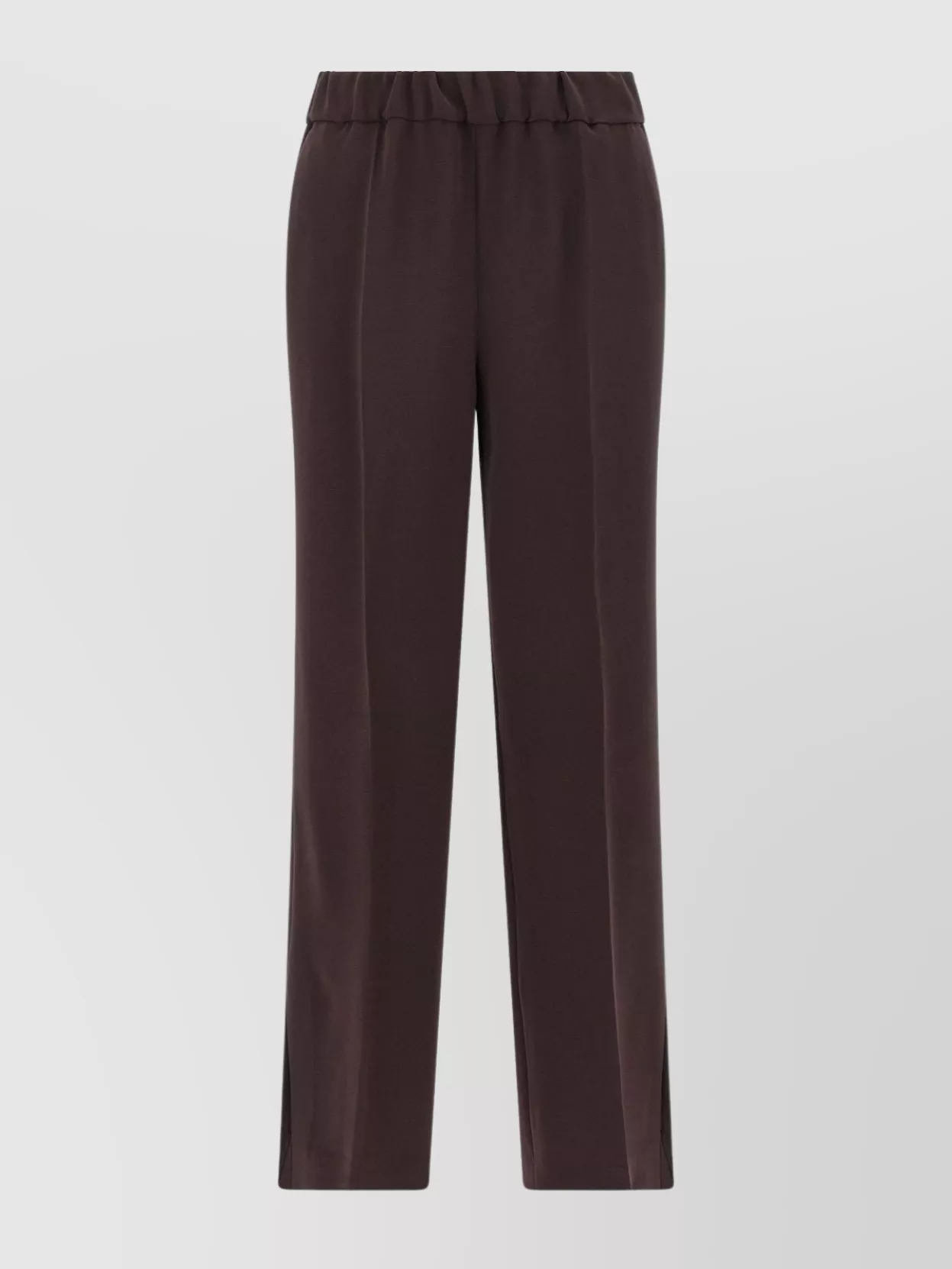 Alberto Biani Elastic Waistband Straight Leg Trousers With Side Pockets