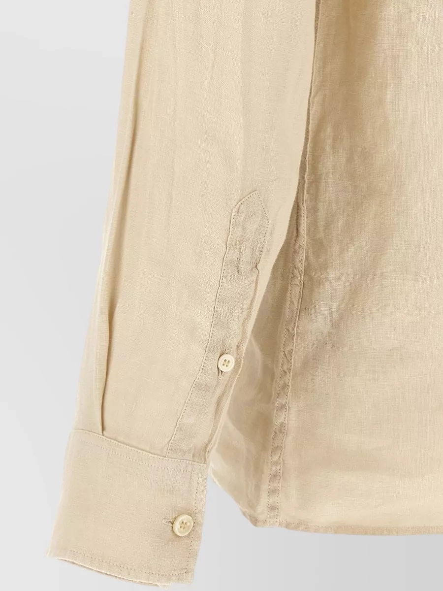 Mc2 Saint Barth Linen Long-Sleeve Polo Shirt