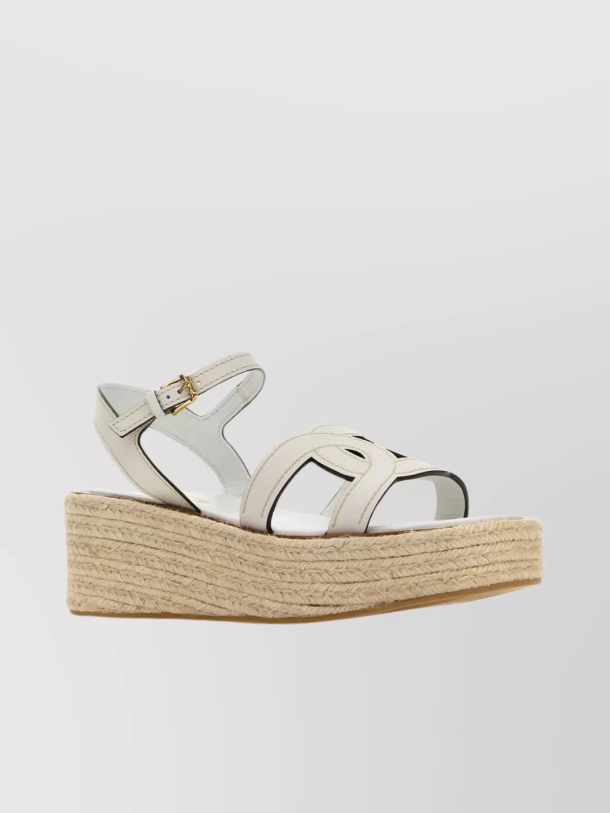 Tod's Kate Wedge Sandals In Leather In White